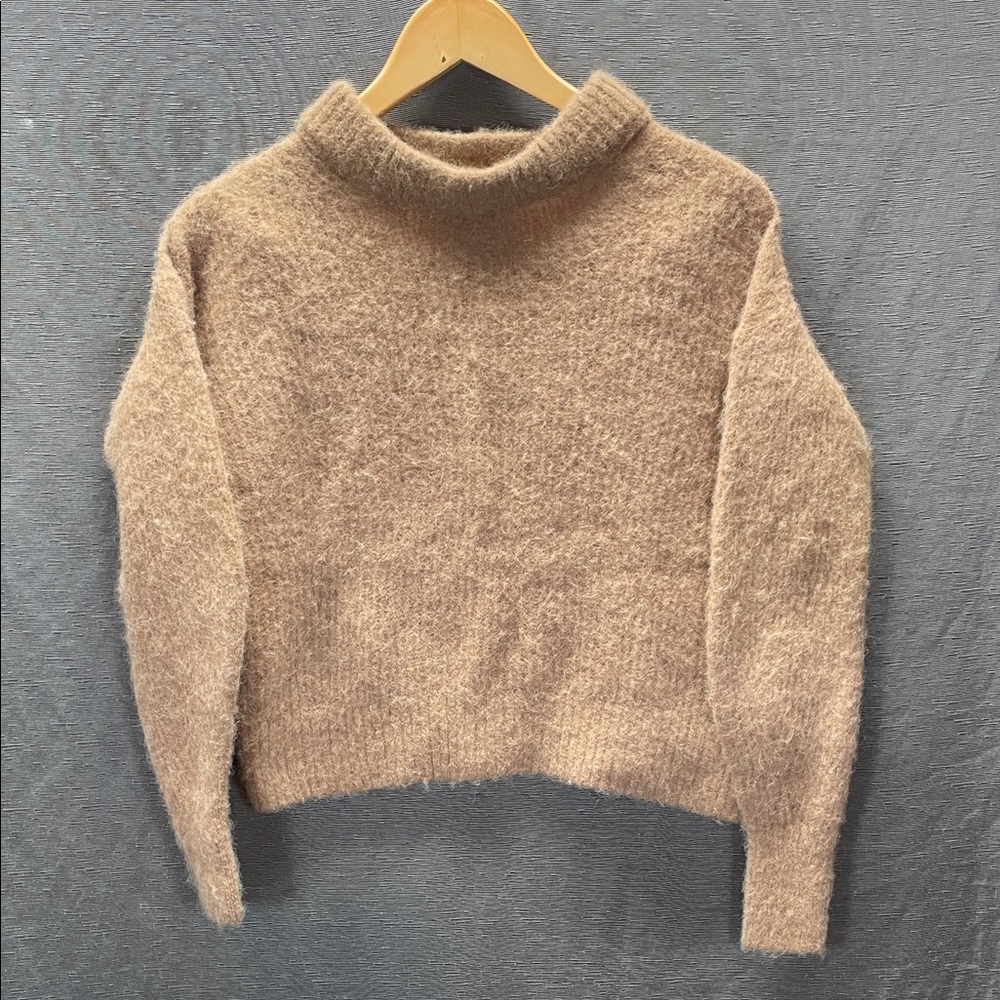 Everlane Cozy Tan Women's Alpaca cropped crewneck Sweater